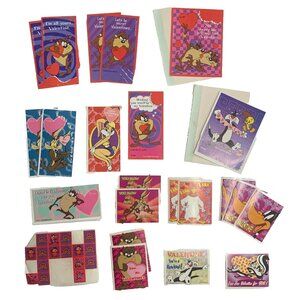 Vintage Looney Tune Valentine Card Set 1998 Kid Party Favors Stickers 24 Piece